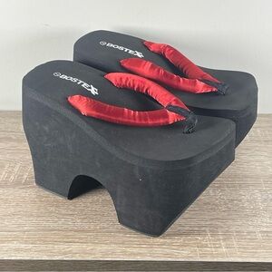 Y2K Bostek Geta Platform Flip Flops Wedge Thong Sandals - Size 7